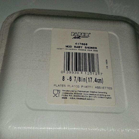 NEW 3 Pk Yellow Square Maternity Baby Shower Party Plates Unisex Boy Girl 8/pack - Picture 4 of 4